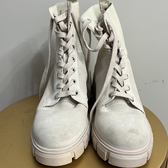 𝗦𝘁𝗲𝘃𝗲 𝗠𝗮𝗱𝗱𝗲𝗻 • Zanet Leather Lug Boots Sand Size 10 - Picture 1 of 14